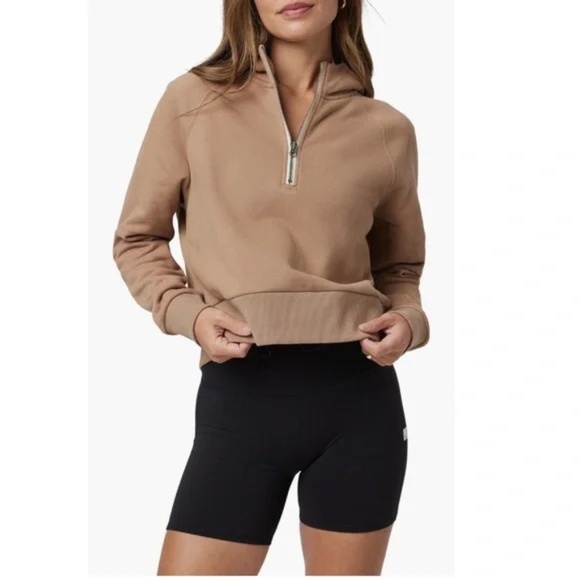Vuori Tops - Vuori Women’s Restore half zip hoodie sweatshirt Tan S
